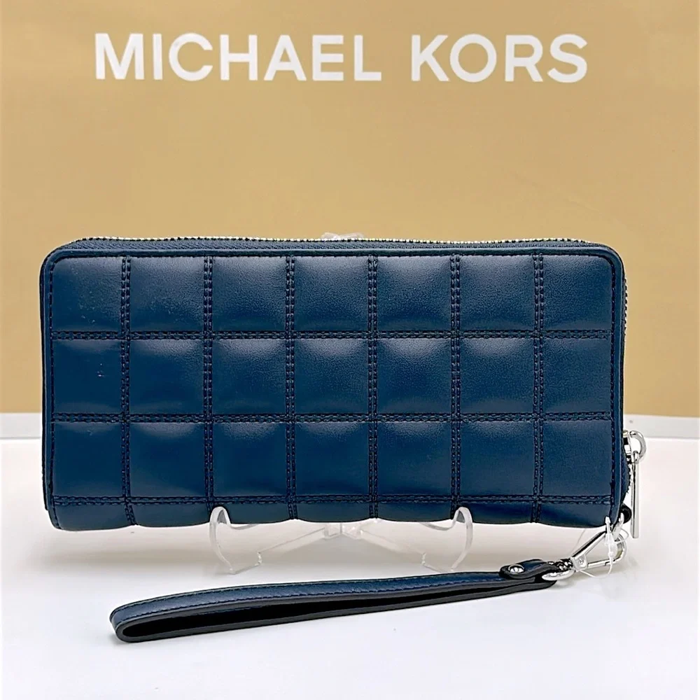 MICHAEL KORS Continental Wristlet Phone Case Wallet Navy NWT